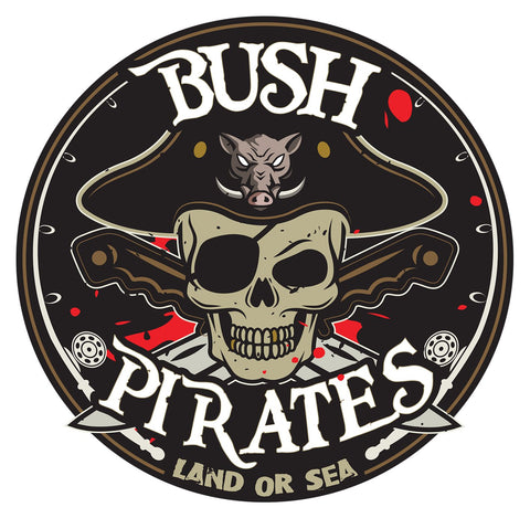 Bush Pirates Sticker - Black Round 300mm