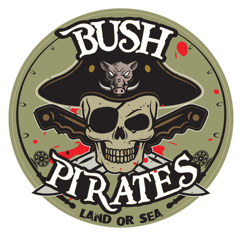 Bush Pirates Sticker - Olive Green Round 400mm
