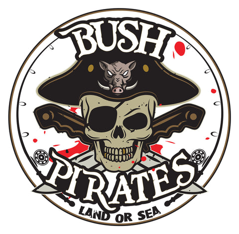 Bush Pirates Sticker - White Round 300mm