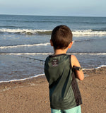 Fishing Singlet KIDS - Army Green